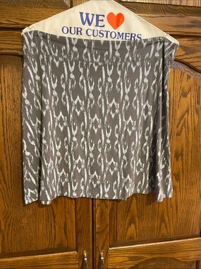 Women's A-Line Gray Patterned Skirt